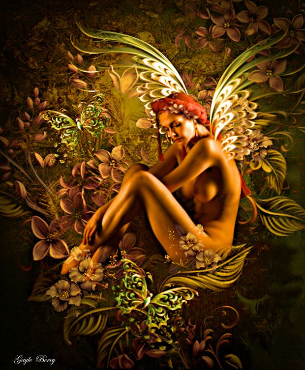 shimmering fairy artistic nude artwork by artist gayle berry