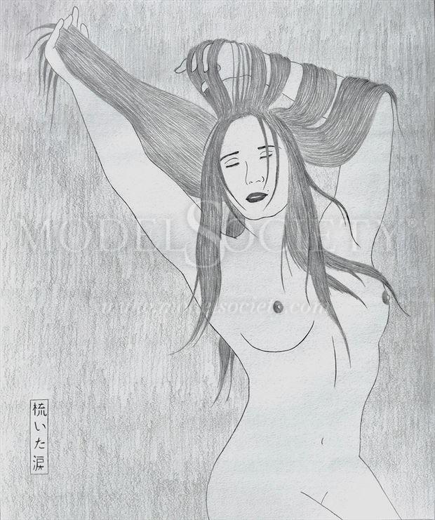 shin hanga 27 combed tears artistic nude artwork by artist the artist s eyes