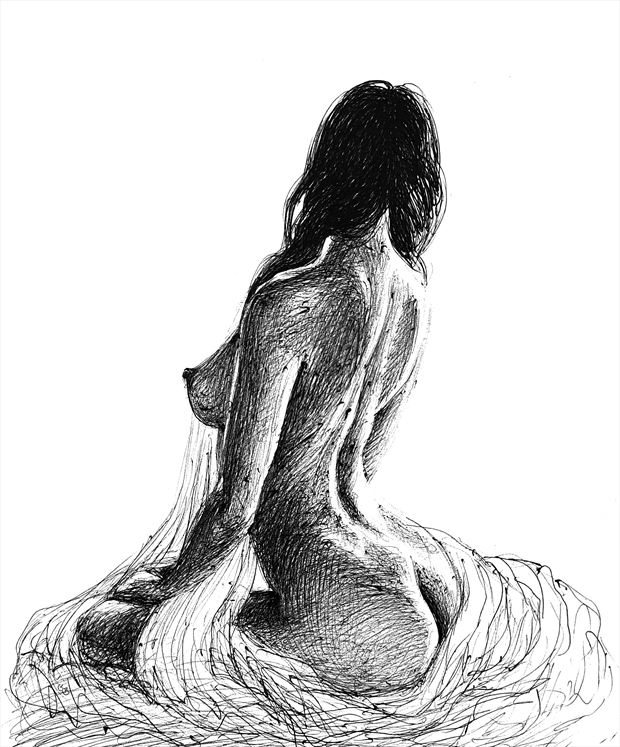 sienna in lace rough artistic nude artwork by artist subhankar biswas