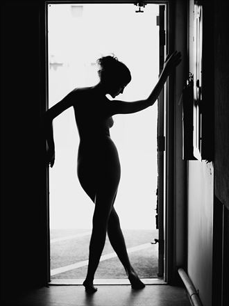silhouette in doorway artistic nude photo by photographer fine art intimates