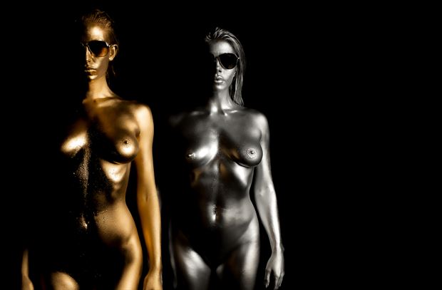 silver and gold artistic nude photo by photographer td