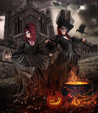 sisters of darknes fantasy artwork by artist karinclaessonart