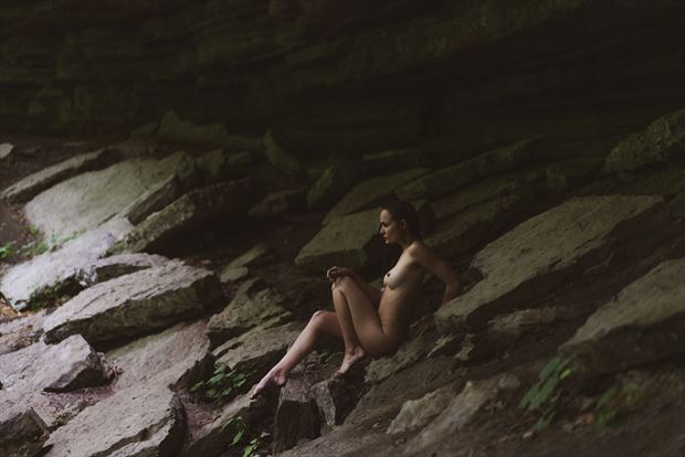 sitting on rocks artistic nude photo by photographer irreverent imagery