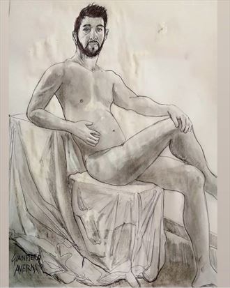 sketch of jonathan arts artistic nude artwork by model jonathan arts
