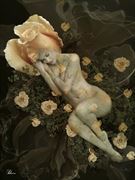 sleeping rose artistic nude artwork by artist digital desires