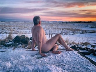 snowy seat artistic nude photo by model troubadour
