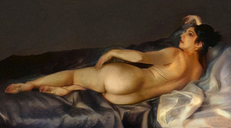 spanish nude in the manner of goya artistic nude artwork by artist van evan fuller