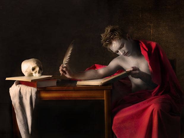 st jerome chiaroscuro artwork by photographer hruby