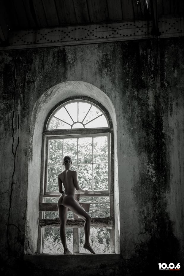 standing by the window artistic nude artwork by photographer orville spence