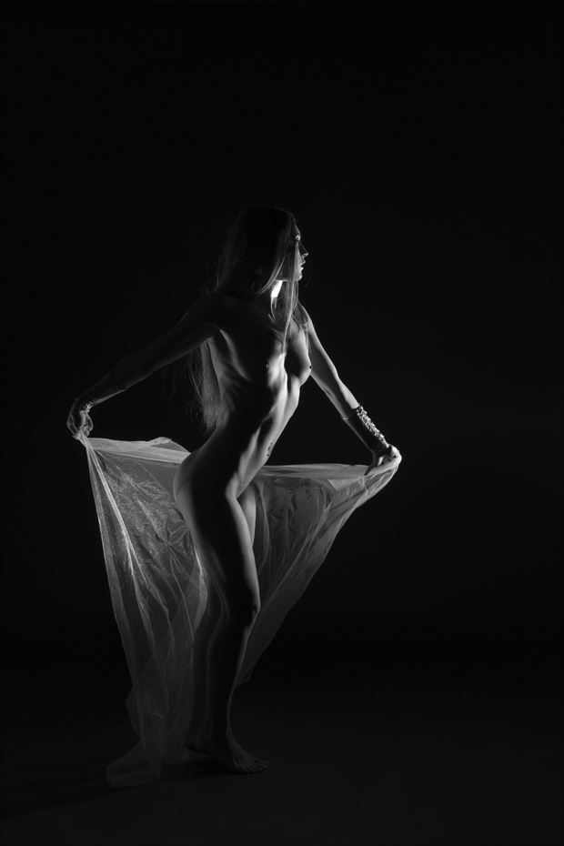standing in the dark artistic nude photo by photographer dorola visual artist