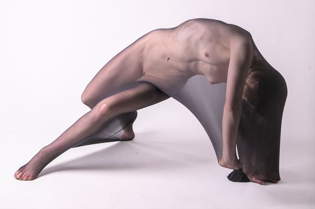 straining with nylon renaissancebreeze artistic nude photo by photographer andrew greig