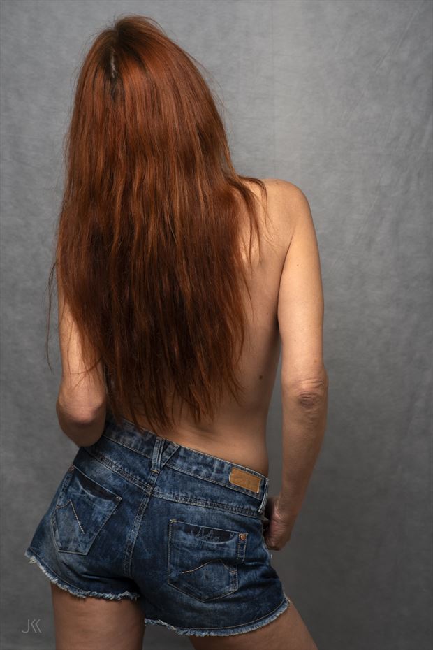 studio lighting implied nude photo by model model heidi
