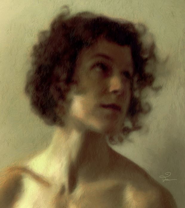study of a woman s head figure study artwork by artist van evan fuller