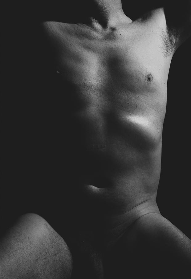 study of man and shadow artistic nude photo by photographer artphotovision