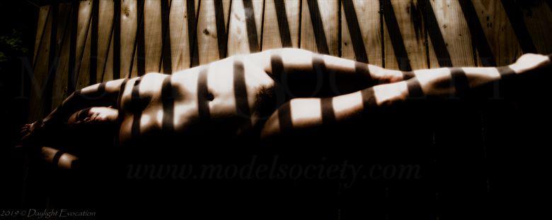 sun striped and stretched artistic nude photo by photographer daylight evocation