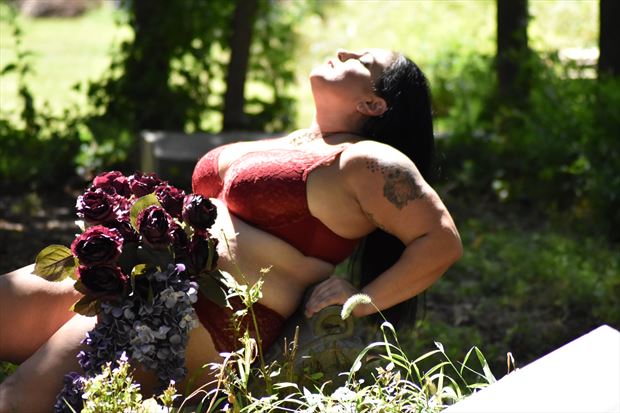sunbathing in the graveyard lingerie photo by model verotikasynful 