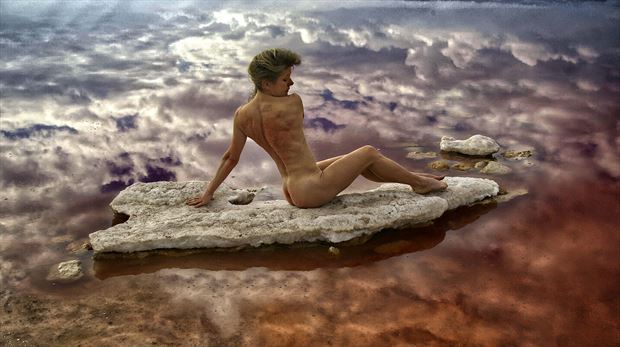 surfing the clouds artistic nude photo by model helen saunders
