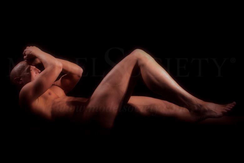 suspension artistic nude photo by model avid light
