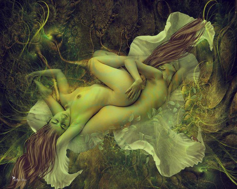 sweet rem artistic nude artwork by artist digital desires