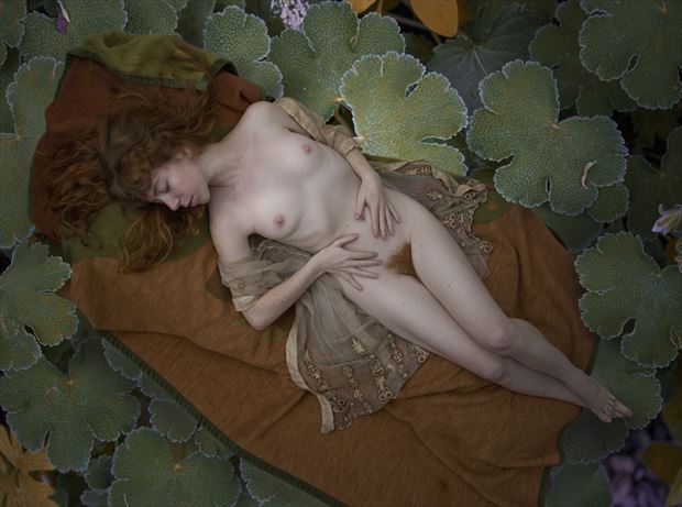 symphony in green and orange artistic nude photo by photographer douglas ross