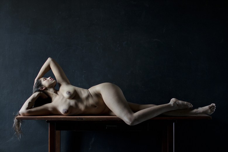 table and a knee artistic nude artwork by photographer alan h bruce