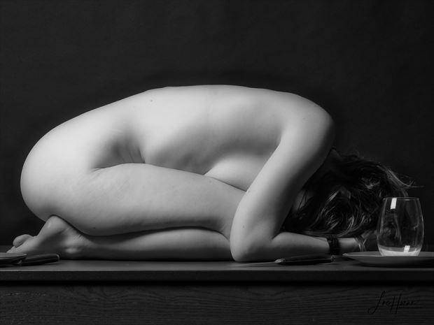 table is set artistic nude photo by photographer luke horne