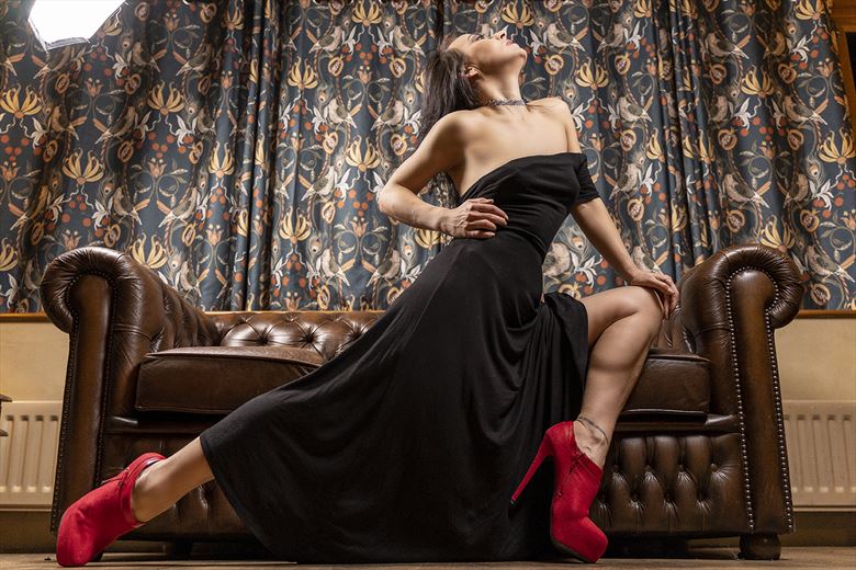 tango for one in red boots vintage style photo by model blackswann_portfolio
