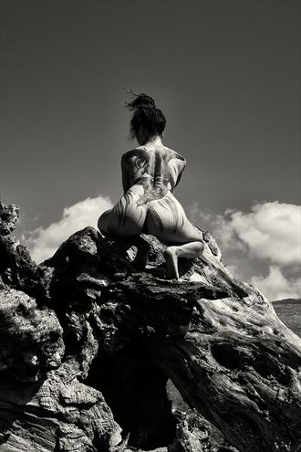 tattooed model in nature artistic nude photo by photographer manolis tsantakis