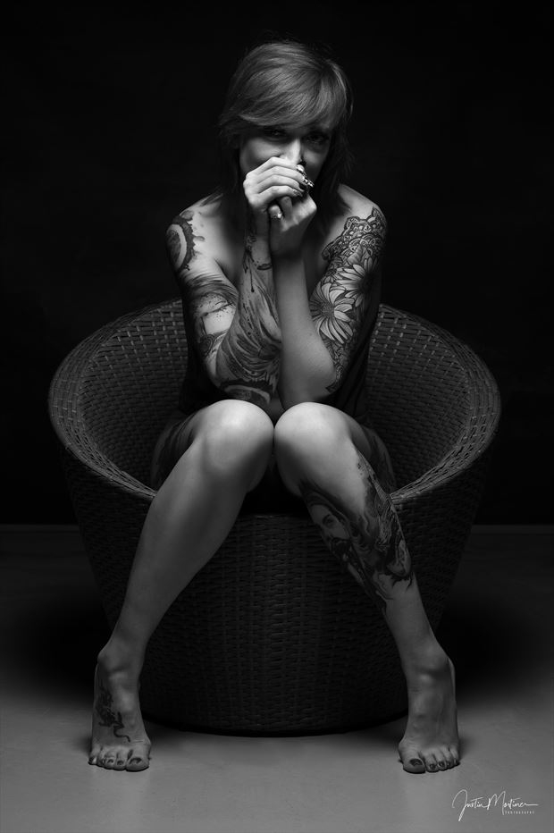 tattoos and nothing else artistic nude photo by photographer justin mortimer