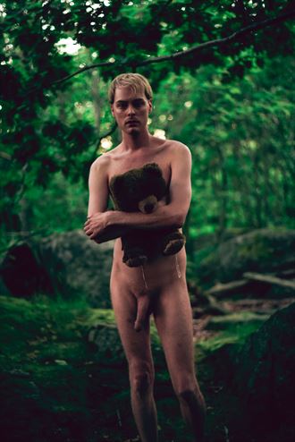 teddy and me int the forest artistic nude photo by model yoro 