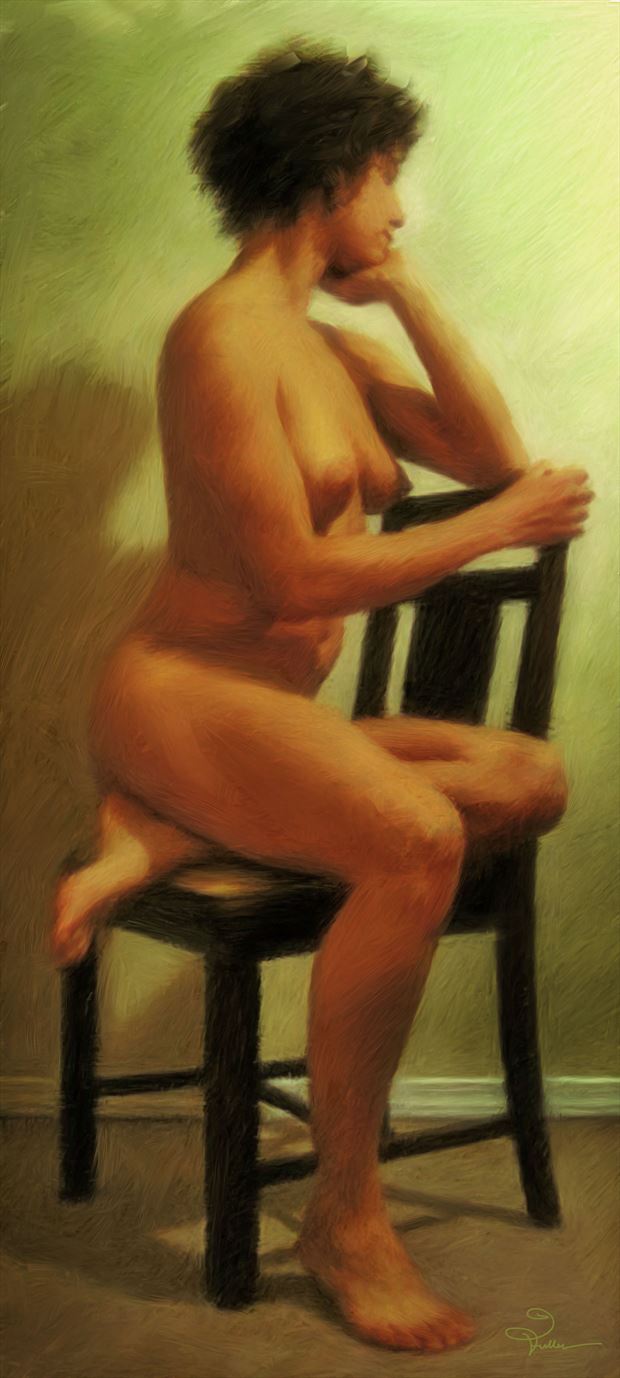 the black chair artistic nude artwork by artist van evan fuller