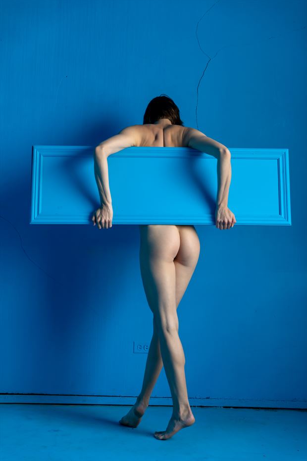 the blue mirror on blue 2 artistic nude photo by photographer lamont s art works
