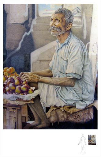 the fruit seller portrait artwork by artist satya demasson