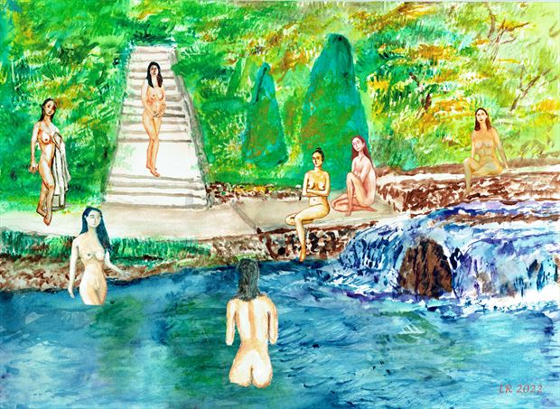 the stream at t he gardens edge artistic nude artwork by photographer barleyfields