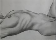 the torso of a sleeping lady artistic nude artwork by artist pradip chakraborty