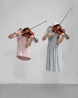 the violinist surreal photo by artist mike nekim