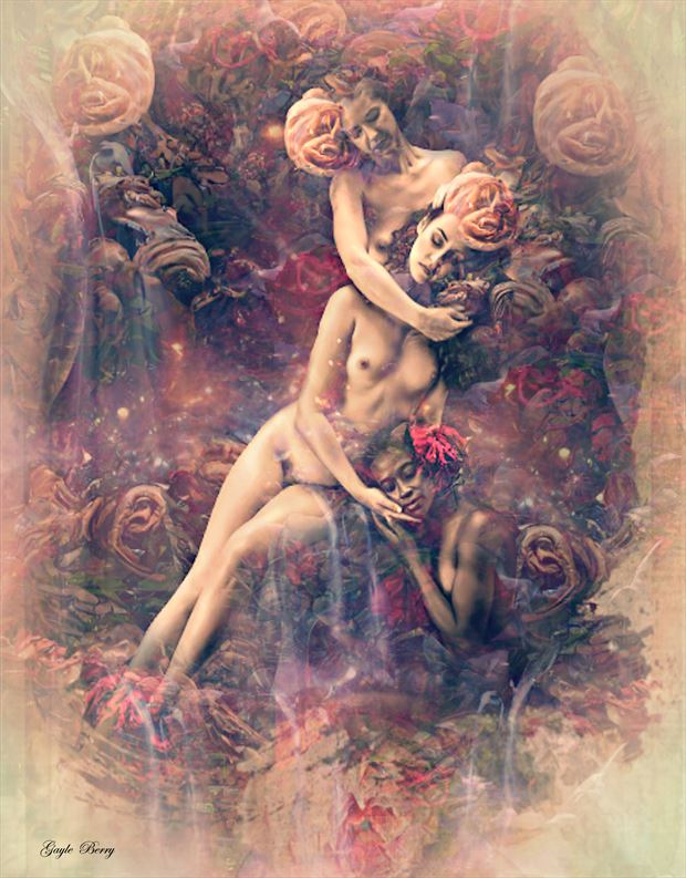 three sisters artistic nude artwork by artist gayle berry