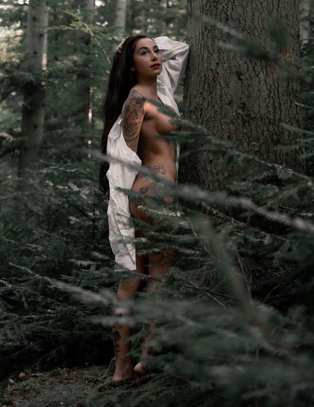 through the trees artistic nude photo by photographer brown lotus