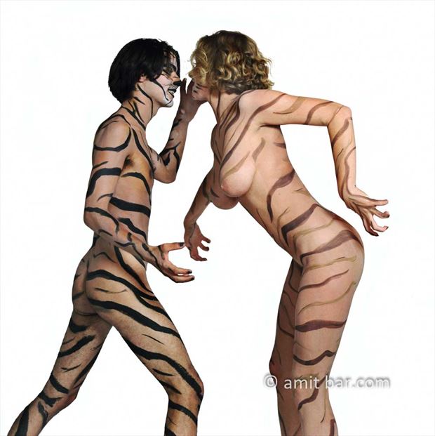 tigers iii body painting artwork by photographer bodypainter