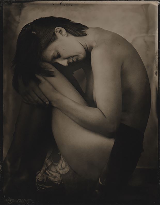 tintype nude relaxed artistic nude photo by photographer kevinblack
