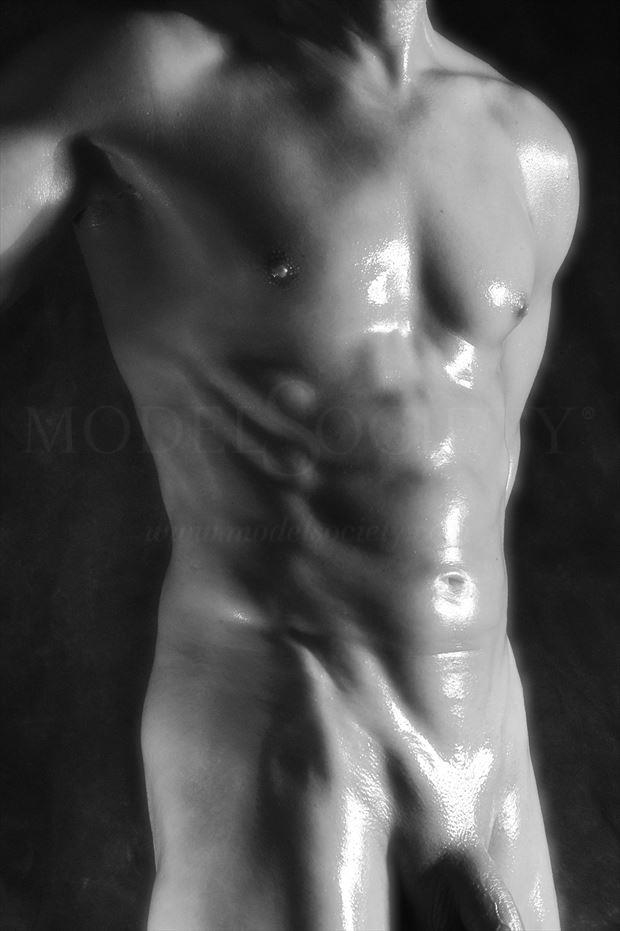 torso sheen artistic nude photo by model avid light