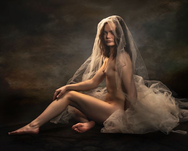 tulle artistic nude photo by photographer fischer fine art
