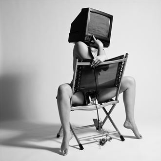 tv head artistic nude photo by photographer davewoodphotography