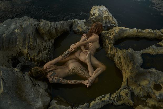 two by the river artistic nude artwork by photographer dystopix photo