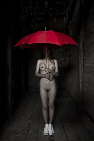under an umbrella 002 artistic nude photo by photographer peter lik
