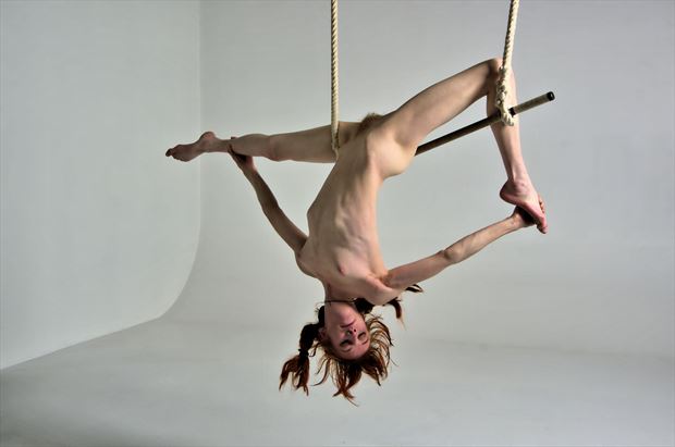 upsidedown on the trapeze artistic nude photo by photographer russb
