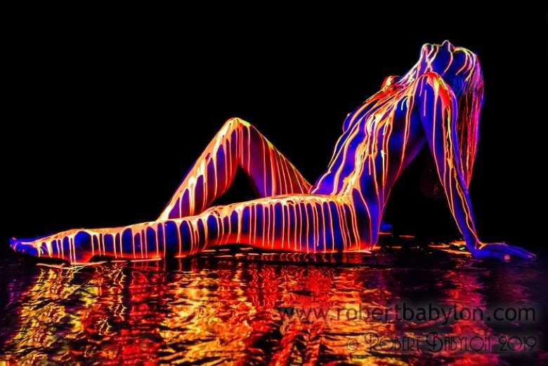 uv reclining model painted abstract photo by photographer robert babylon