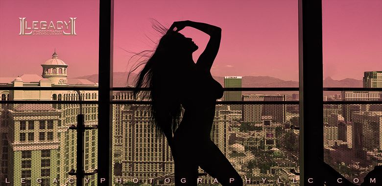 vegas silhouette in pink artistic nude photo by photographer legacyphotographyllc