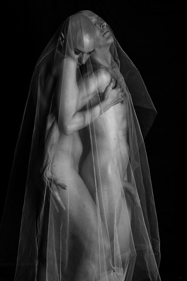 veild couple artistic nude photo by model lars