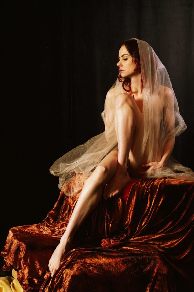 veiled vintage artistic nude photo by model dee mistify